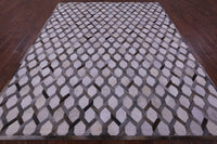 Thumbnail for Grey & White Patchwork Natural Cowhide Rug - 8' 0