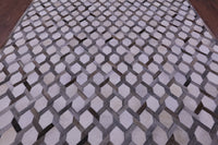 Thumbnail for Grey & White Patchwork Natural Cowhide Rug - 8' 0