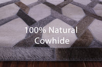 Thumbnail for Grey & White Patchwork Natural Cowhide Rug - 8' 0