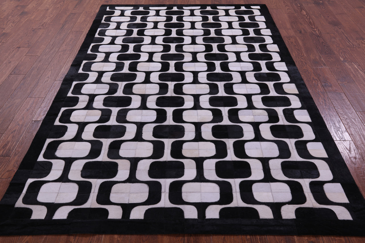 Black & White Patchwork Natural Cowhide Rug - 6' 0" x 9' 0"