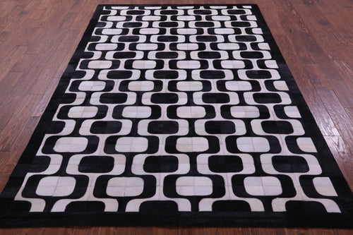 Black & White Patchwork Natural Cowhide Rug - 6' 0