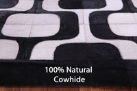 Thumbnail for Black & White Patchwork Natural Cowhide Rug - 6' 0