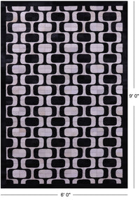 Thumbnail for Black & White Patchwork Natural Cowhide Rug - 6' 0
