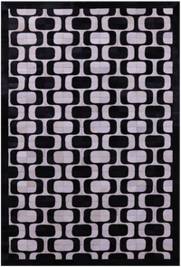 Thumbnail for Black & White Patchwork Natural Cowhide Rug - 6' 0