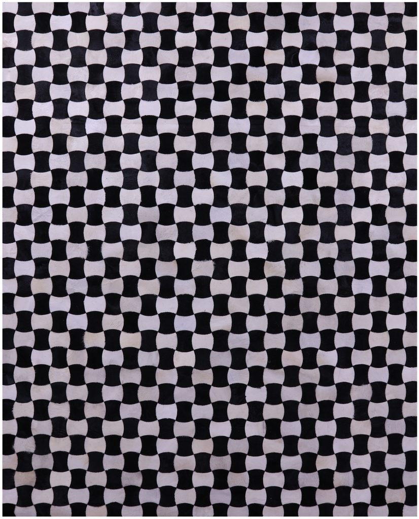 Black & White Patchwork Natural Cowhide Rug - 8' 0" x 10' 0"