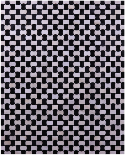Black & White Patchwork Natural Cowhide Rug - 8' 0" x 10' 0"