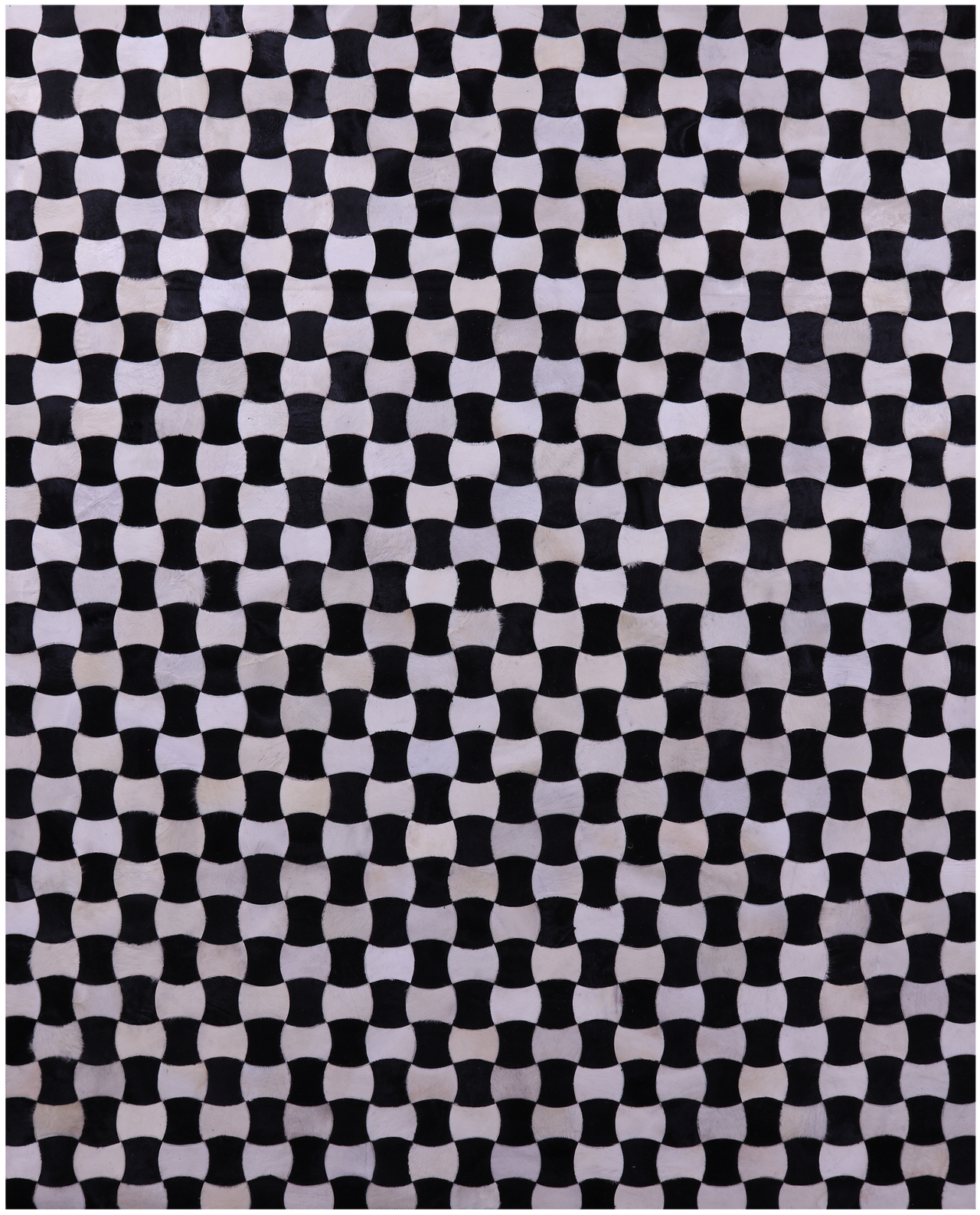 Black & White Patchwork Natural Cowhide Rug - 8' 0" x 10' 0"