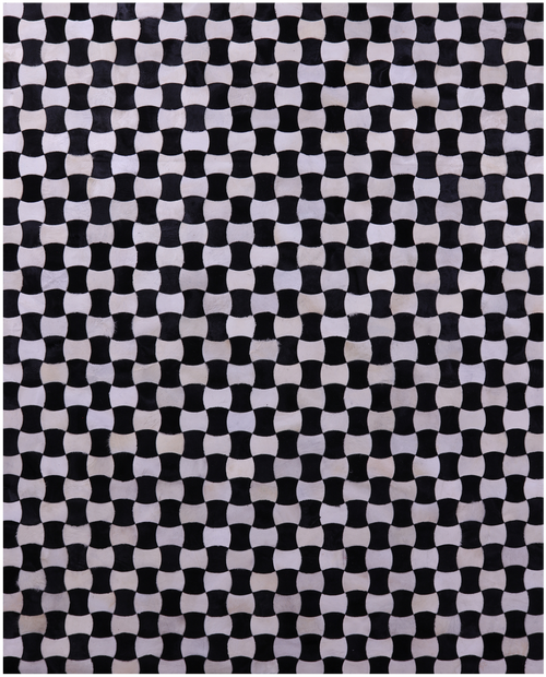 Black & White Patchwork Natural Cowhide Rug - 8' 0