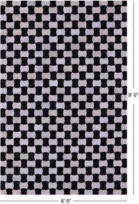 Thumbnail for Black & White Patchwork Natural Cowhide Rug - 6' 0