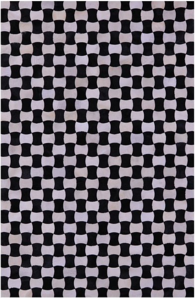 Black & White Patchwork Natural Cowhide Rug - 6' 0" x 9' 0"