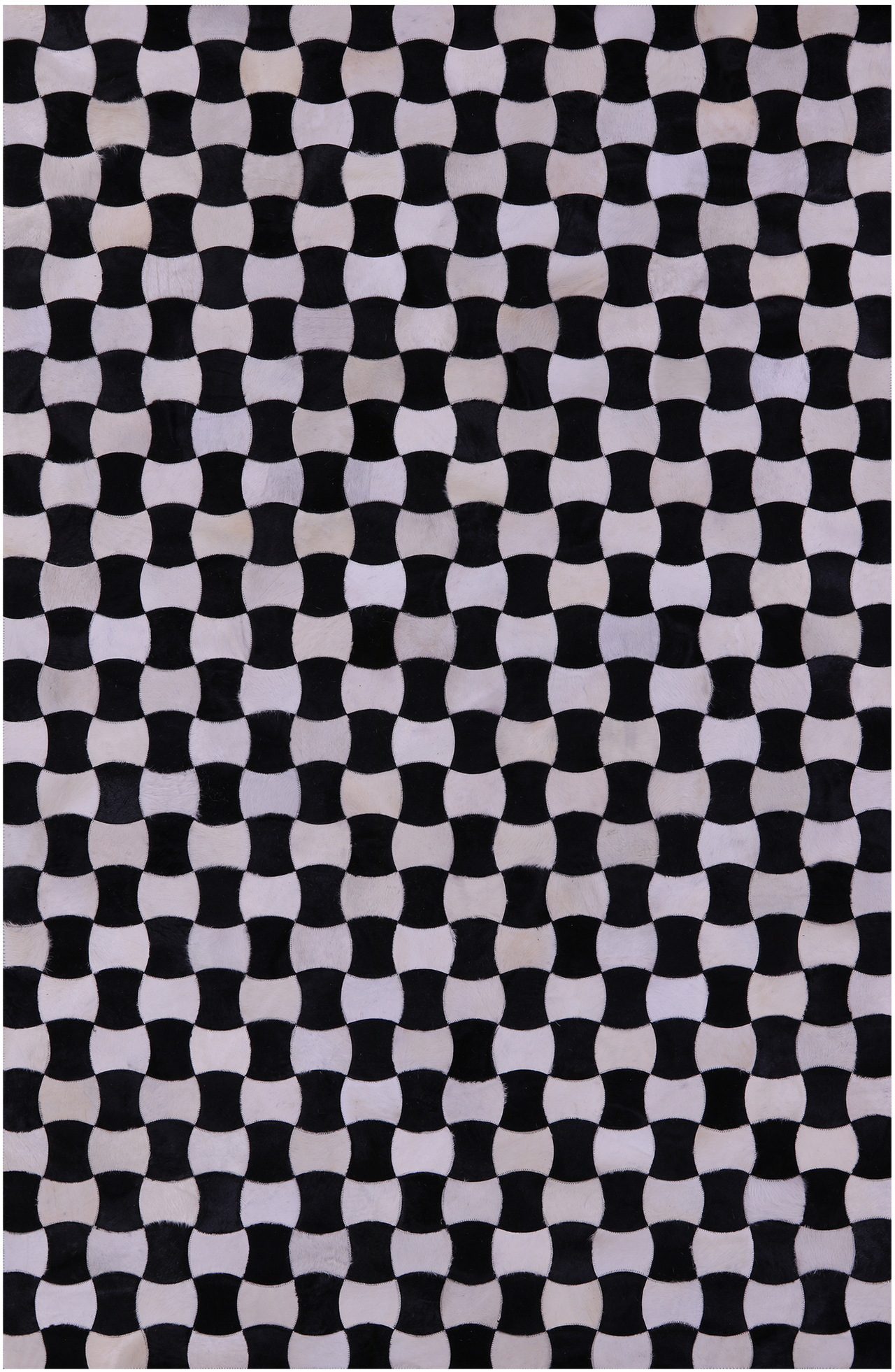 Black & White Patchwork Natural Cowhide Rug - 6' 0" x 9' 0"
