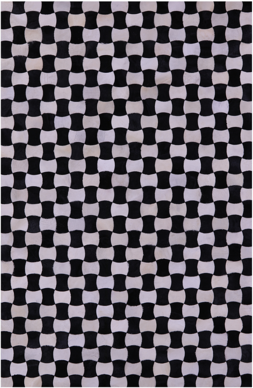 Black & White Patchwork Natural Cowhide Rug - 6' 0