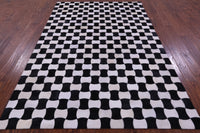 Thumbnail for Black & White Patchwork Natural Cowhide Rug - 6' 0