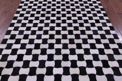 Black & White Patchwork Natural Cowhide Rug - 6' 0