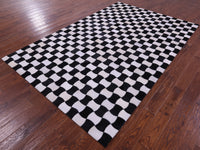 Thumbnail for Black & White Patchwork Natural Cowhide Rug - 6' 0