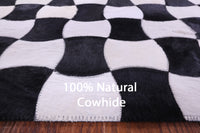 Thumbnail for Black & White Patchwork Natural Cowhide Rug - 6' 0