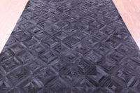 Thumbnail for Black Patchwork Natural Cowhide Rug - 6' 0