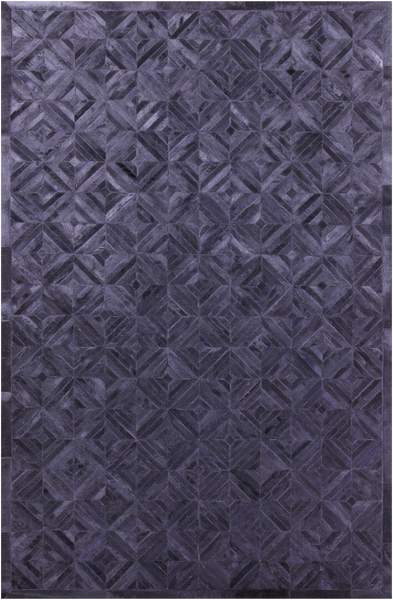 Black Patchwork Natural Cowhide Rug - 6' 0" x 9' 0"