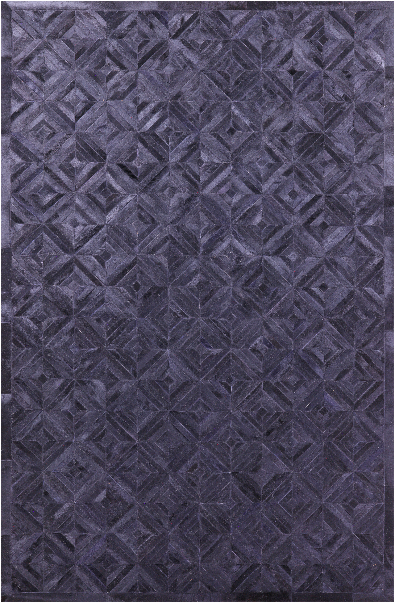 Black Patchwork Natural Cowhide Rug - 6' 0" x 9' 0"
