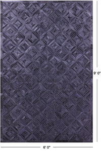 Thumbnail for Black Patchwork Natural Cowhide Rug - 6' 0