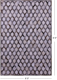 Thumbnail for Grey & White Patchwork Natural Cowhide Rug - 6' 0