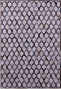 Thumbnail for Grey & White Patchwork Natural Cowhide Rug - 6' 0