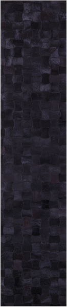 Black Patchwork Natural Cowhide Rug - 2' 6" x 12' 0"