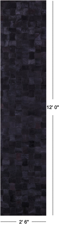 Thumbnail for Black Patchwork Natural Cowhide Rug - 2' 6
