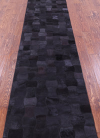 Thumbnail for Black Patchwork Natural Cowhide Rug - 2' 6