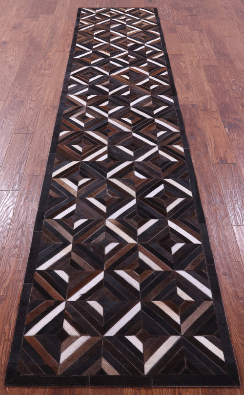 Brown Patchwork Natural Cowhide Rug - 2' 6