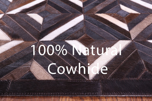 Brown Patchwork Natural Cowhide Rug - 2' 6