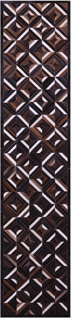 Brown Patchwork Natural Cowhide Rug - 2' 6" x 12' 0"