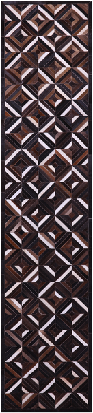Brown Patchwork Natural Cowhide Rug - 2' 6" x 12' 0"