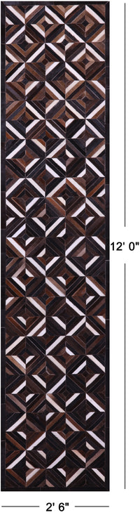 Thumbnail for Brown Patchwork Natural Cowhide Rug - 2' 6