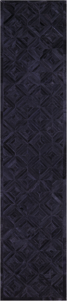 Black Patchwork Natural Cowhide Rug - 2' 6" x 12' 0"