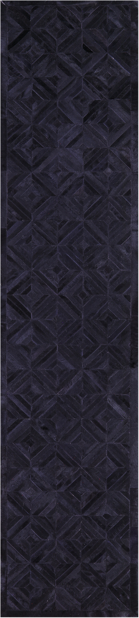 Black Patchwork Natural Cowhide Rug - 2' 6