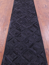 Thumbnail for Black Patchwork Natural Cowhide Rug - 2' 6