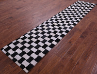 Thumbnail for Black & White Patchwork Natural Cowhide Rug - 2' 6
