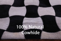 Thumbnail for Black & White Patchwork Natural Cowhide Rug - 2' 6