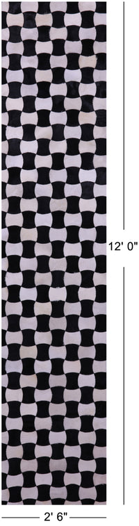 Thumbnail for Black & White Patchwork Natural Cowhide Rug - 2' 6