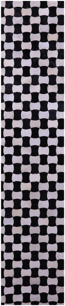 Black & White Patchwork Natural Cowhide Rug - 2' 6" x 12' 0"