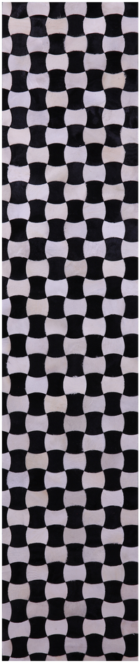 Thumbnail for Black & White Patchwork Natural Cowhide Rug - 2' 6