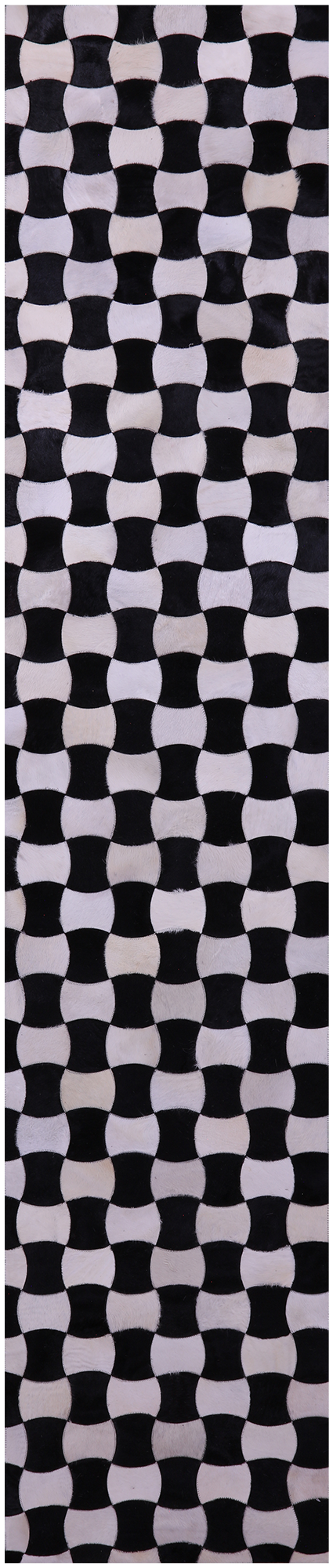 Black & White Patchwork Natural Cowhide Rug - 2' 6