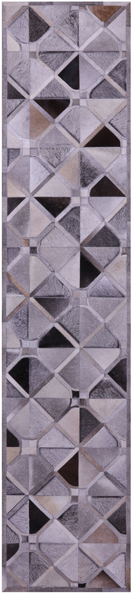 Grey Patchwork Natural Cowhide Rug - 2' 6