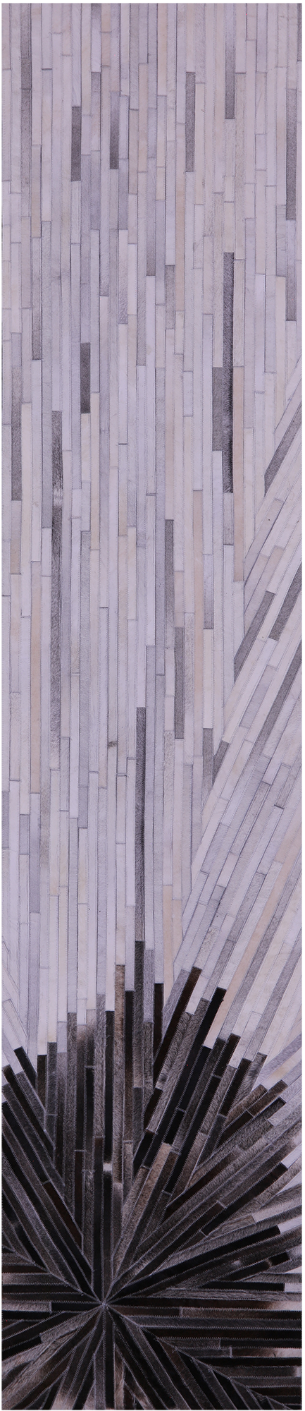 Brown & White Patchwork Natural Cowhide Rug - 2' 6