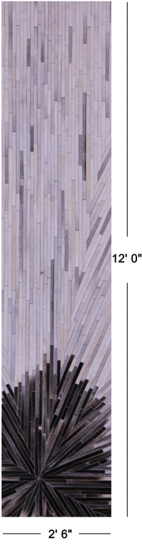 Thumbnail for Brown & White Patchwork Natural Cowhide Rug - 2' 6
