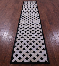 Thumbnail for Black & White Patchwork Natural Cowhide Rug - 2' 6