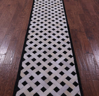Thumbnail for Black & White Patchwork Natural Cowhide Rug - 2' 6