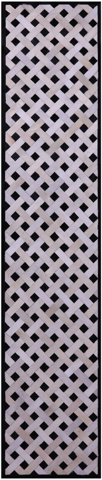 Thumbnail for Black & White Patchwork Natural Cowhide Rug - 2' 6