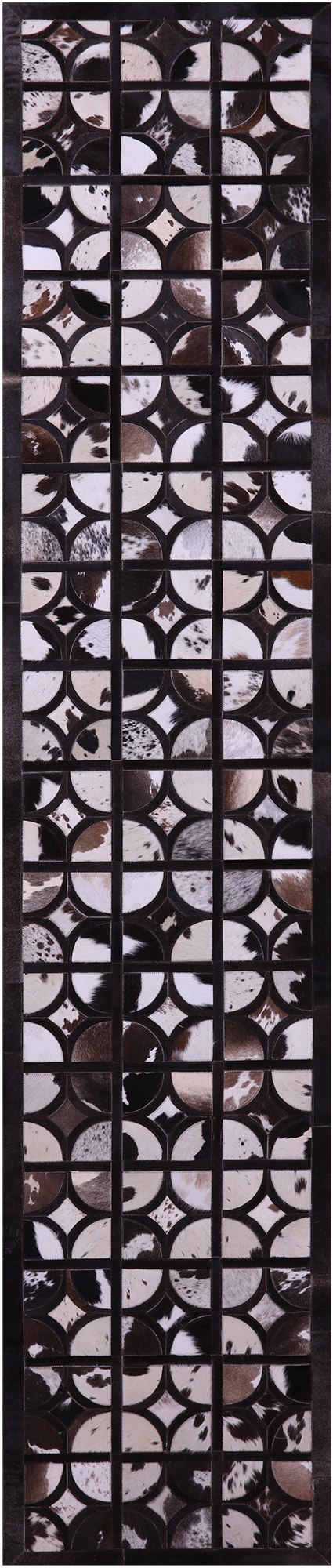Brown & White Patchwork Natural Cowhide Rug - 2' 6